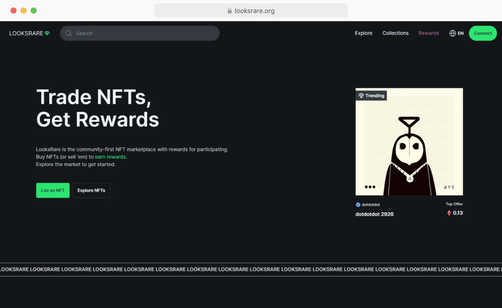 looksrare NFT marketplace